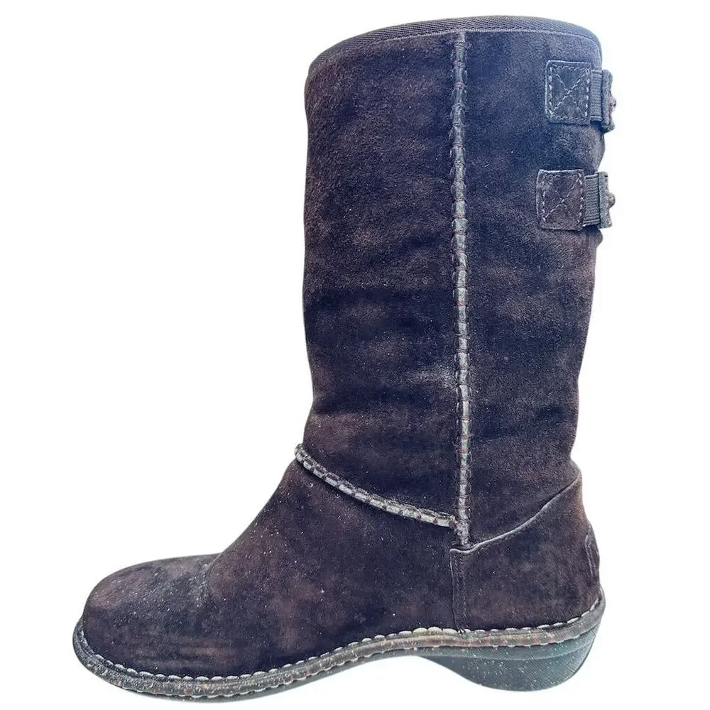 UGG Women's‎ Haywell Mid-Calf Boots Brown Size 7 Winter Sheepskin Lined